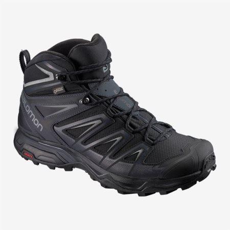 Salomon X ULTRA 3 WIDE MID GTX Mens Hiking Boots Black UK FMNW